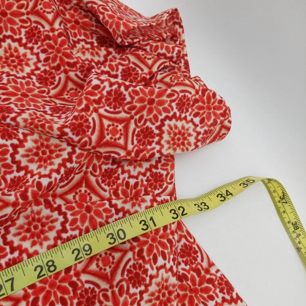 Catherines Shirt Size 4x Orange White Short Sleeves Blouse Size 30/32 - Picture 6 of 8